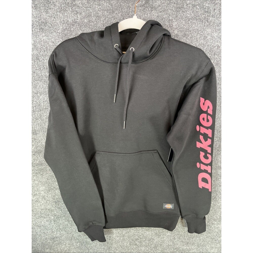 Dickies Hoodie XXS Black Pink Sleeve Logo Pullover Workwear NWT